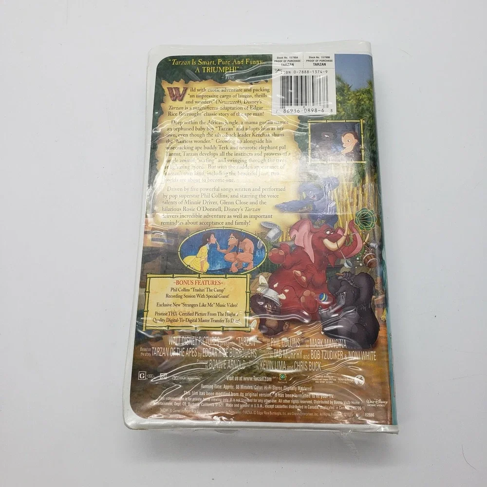 Walt Disney Tarzan Movie VHS Tape  2000 Brand New Factory‎ Sealed THX Certified